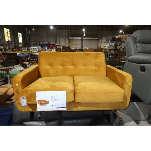 484 - A Betton mustard chenille upholstered two seater sofa approx 128cm wide RRP £354