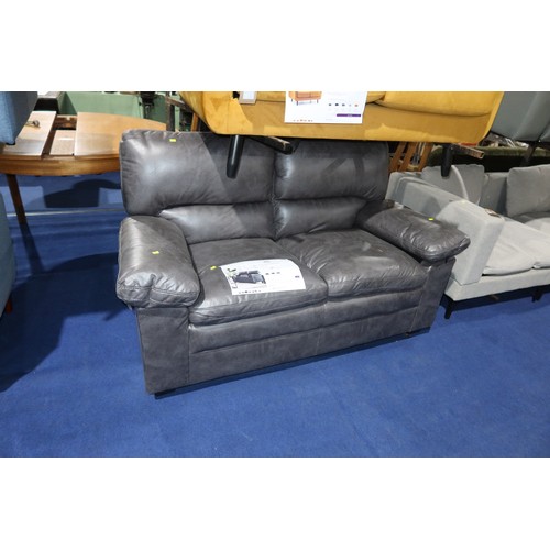 485 - A Gimora two seater dark grey upholstered sofa approx 150cm wide RRP £379