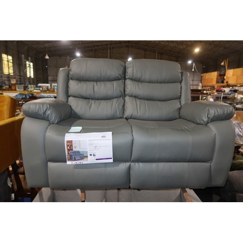 486 - A Nazworth two seater faux leather reclining love seat approx 146cm wide RRP £459. Please note that ... 