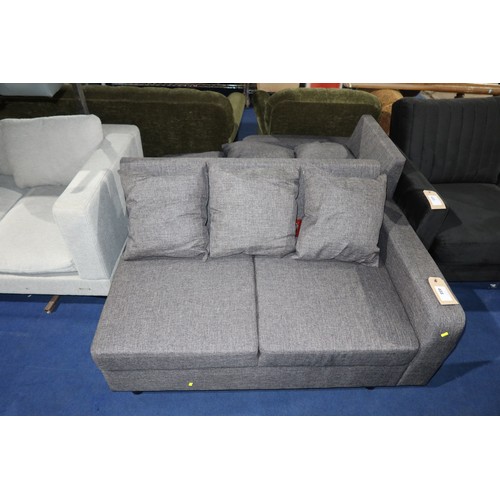 488 - A grey upholstered two part corner sofa