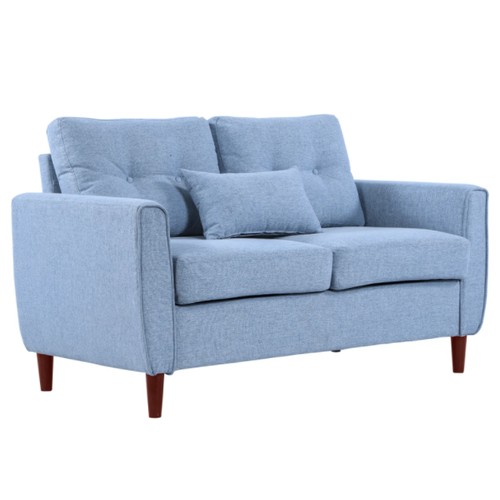 483 - A Whittaker two seater blue upholstered made to order sofa approx 140cm wide RRP £259