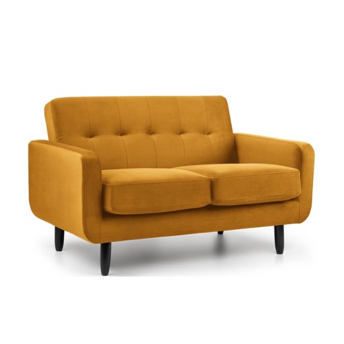 484 - A Betton mustard chenille upholstered two seater sofa approx 128cm wide RRP £354