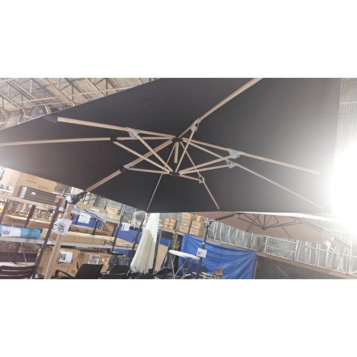 411 - A Galaxy 3m x 3m grey parasol RRP £709. Please note that no base weights are included