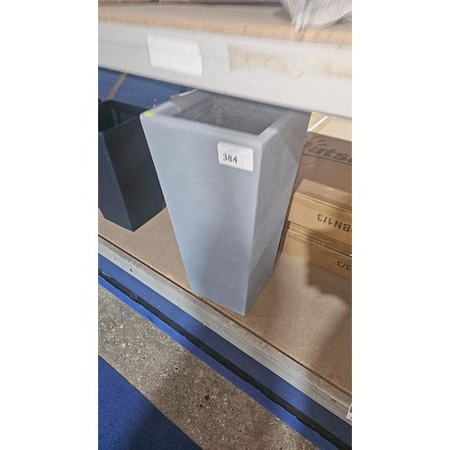 384 - 1 x light grey planter approx 24 x 24 x 51cm high