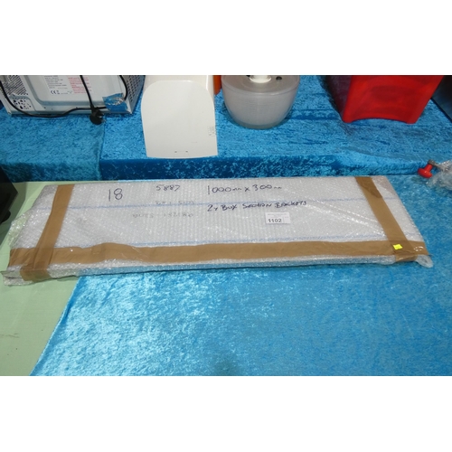 1102 - A commercial stainless steel wall mounted shelf approx 100x30cm