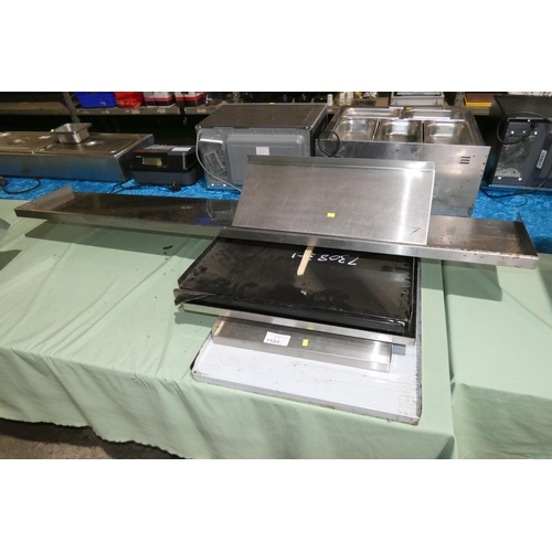 1104 - A quantity of various size stainless steel wall shelves