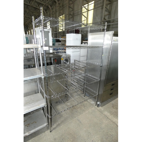 1115 - A catering type rack with 5 shelves approx 122x46x185cm