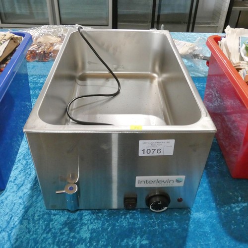 1076 - A commercial stainless steel deep bain Marie by Tefcold - trade. Tested Working