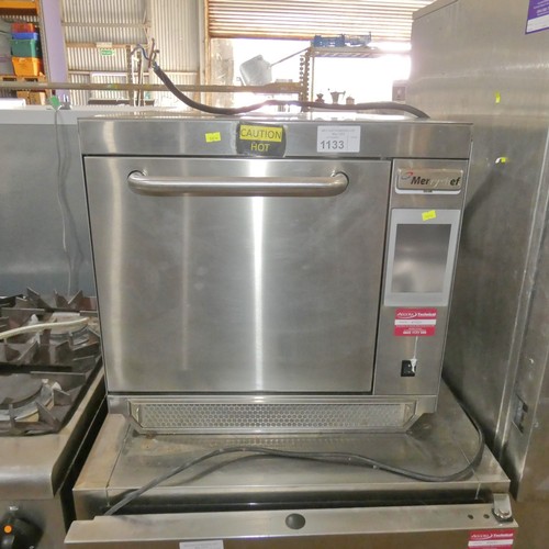 1133 - A commercial stainless steel counter top microwave oven by Merrychef type EikonE3 - trade