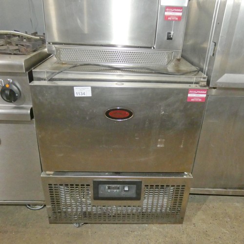 1134 - A commercial stainless steel single door blast chiller by Foster type FXBC10.A - trade. Requires Att... 