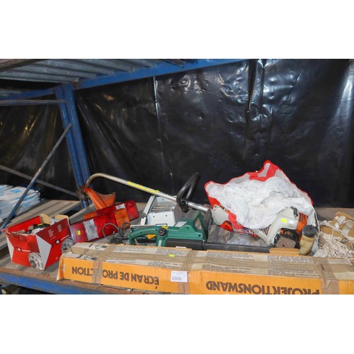 2008 - A quantity of various items including a Stihl FS45 petrol engine strimmer, an electric chain saw 240... 