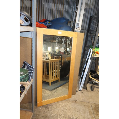 2104 - 1 x Oak framed mirror approx 80 x 150cm