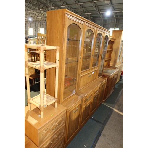 2113 - A two part sideboard / dresser with 4 glass doors above and 4 doors / 2 drawers below approx 167cm w... 