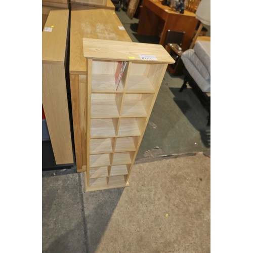 2117 - 1 x Pine CD cabinet approx 33 x 16 x 100cm high