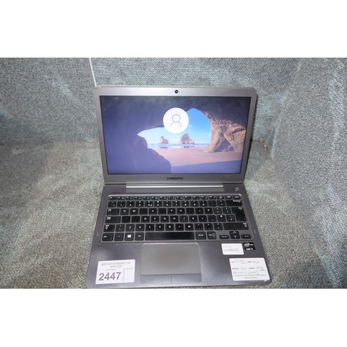 2447 - A Samsung laptop with an i5 3rd gen 1.7ghz processor, 6gb ram, 500gb HDD running Windows 10, unit no... 