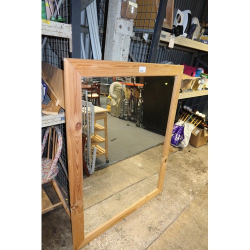 2158 - 1 x Pine framed mirror approx 108 x 138cm