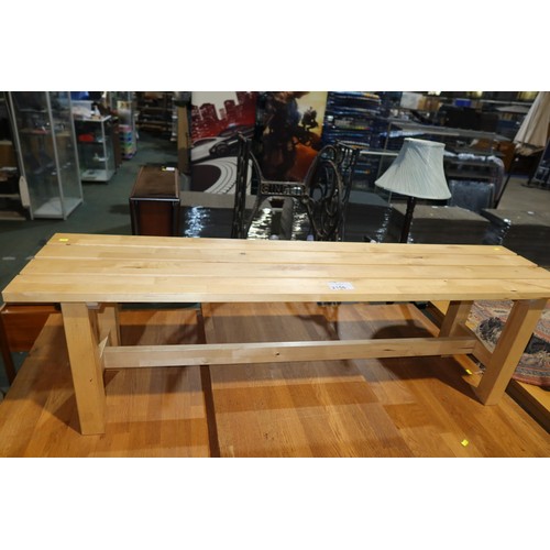 2166 - 1 x wooden bench approx 150 x 35 x 45cm high