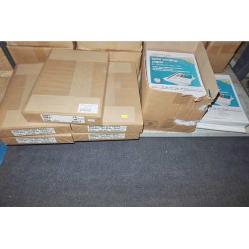 2435 - 3 packs of 250 sheets of plain white 160g map copy paper 254x356mm, a quantity of printer sample pap... 