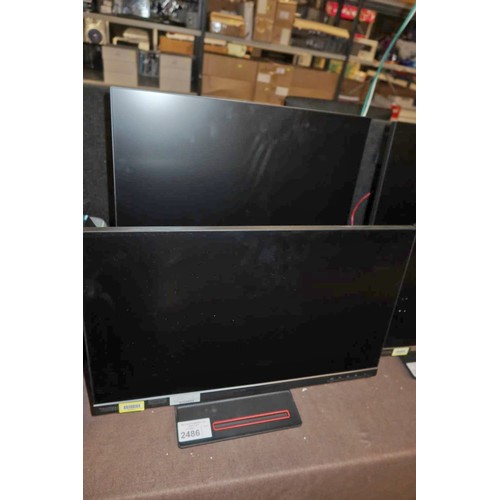 2486 - 2 x matching 24 inch slim bezel computer monitors by Lenovo type Think Vision T24i-20 -  trade. Test... 