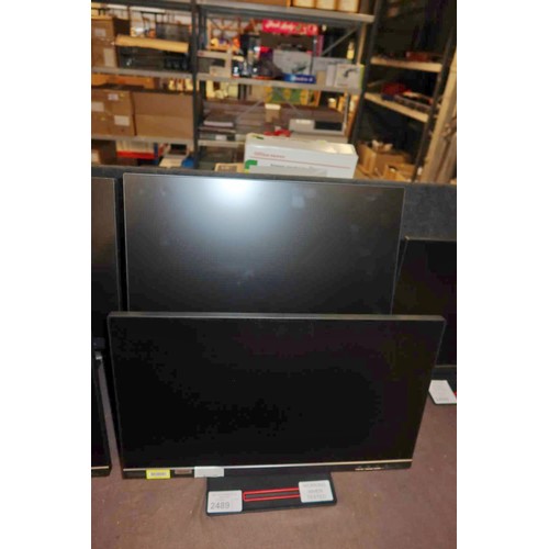 2489 - 2 x matching 24 inch slim bezel computer monitors by Lenovo type Think Vision T24i-20 -  trade. Test... 