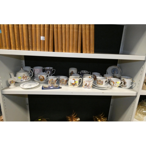 3049 - A quantity of miscellaneous royal commemorative chinaware (one shelf)