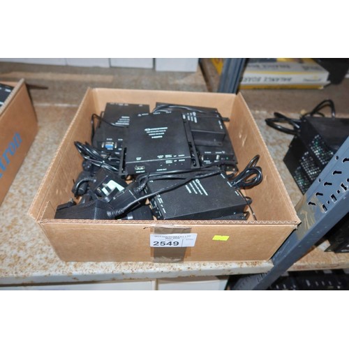 2549 - A box containing 9 x Crestron HD video Scalers- VGA-e - trade