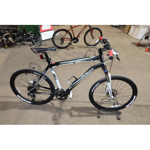 2081 - 1 x Specialized Rock Hopper bicycle supplied with 2 x spare tyres and 1 x bike lock with key