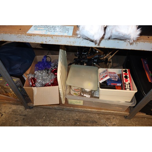 2101 - A quantity of various items including a Tefal iron 240v, a double action air pump, a Santa Claus fig... 