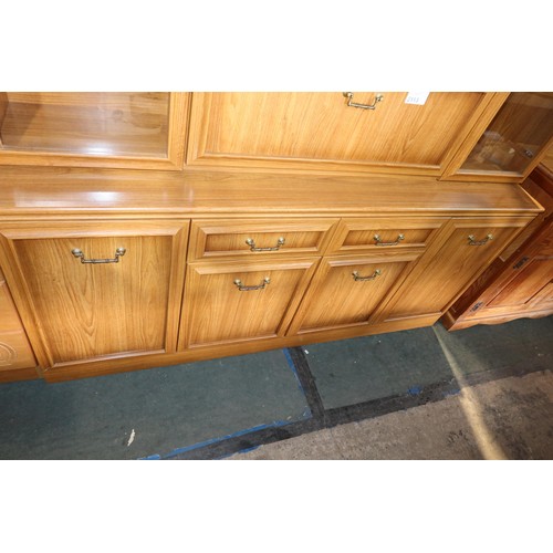 2113 - A two part sideboard / dresser with 4 glass doors above and 4 doors / 2 drawers below approx 167cm w... 