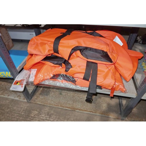 2607 - 3 x adult life jackets/buoyancy aids