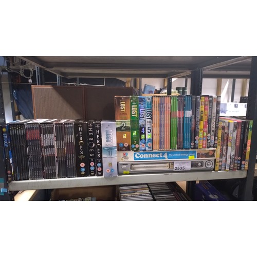 2535 - A large quantity of DVDs including box sets, CDs, 2 x various stereos, DVD player, etc. Contents of ... 