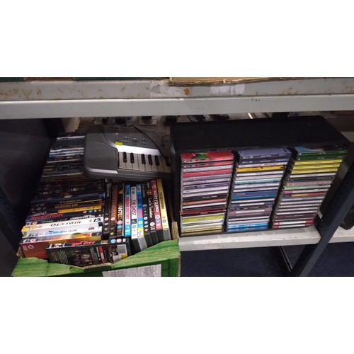 2535 - A large quantity of DVDs including box sets, CDs, 2 x various stereos, DVD player, etc. Contents of ... 