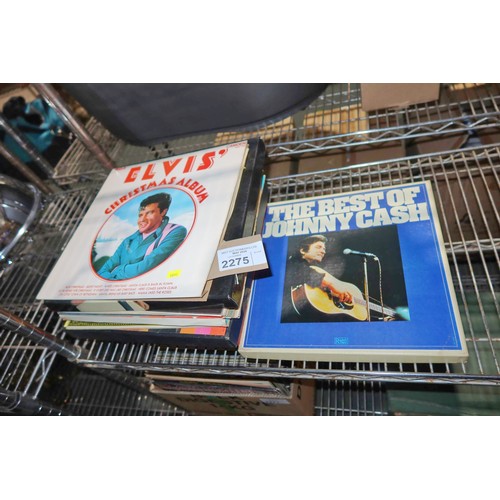 2275 - A quantity of various vinyl records including Elvis Christmas album, Elvis Presley Greatest Hits box... 