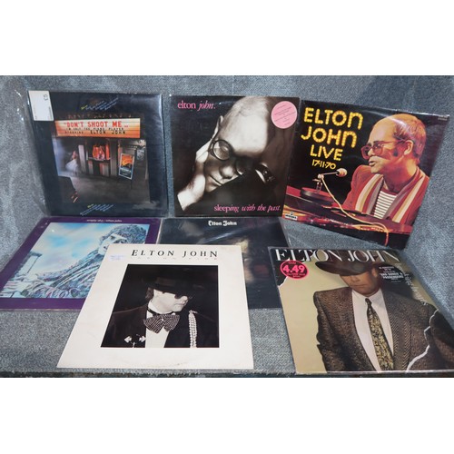 2307 - 14 x various Elton John LPs/records including: empty sky, tumbleweed connection etc