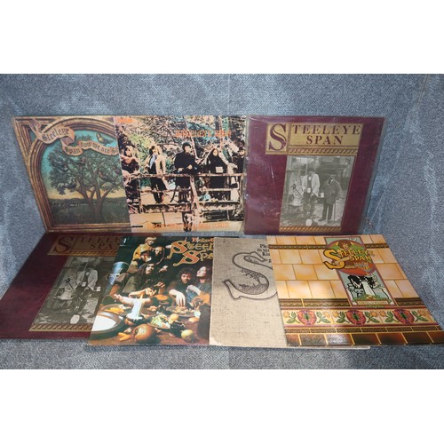 2304 - 9 x Steeleye Span LPs/records including: now we are 6, parcel of rogues etc