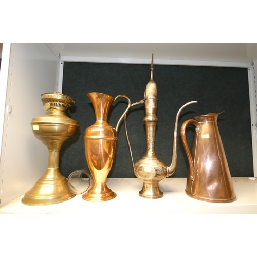 3031 - A large quantity of miscellaneous decorative brassware, copperware and silver plated ware including;... 