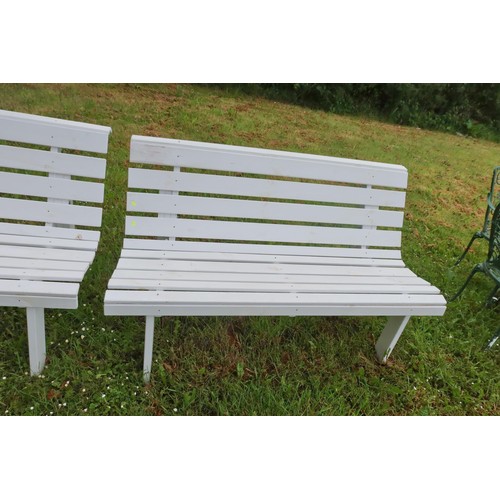 2692 - A white garden 3 person wooden bench