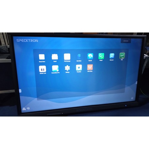 2494A - An android 55 inch Flat screen touch screen monitor by Specktron, comes with stand in a flight case,... 