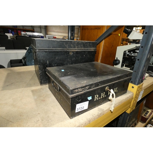 2 vintage strong boxes