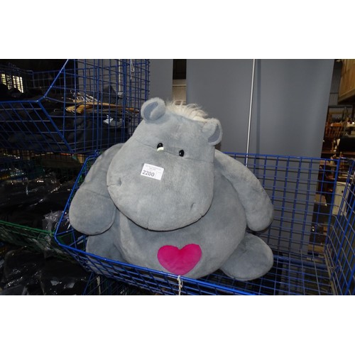 2200 - 3 x large soft toys. Contents of 1 metal mesh basket which is not included