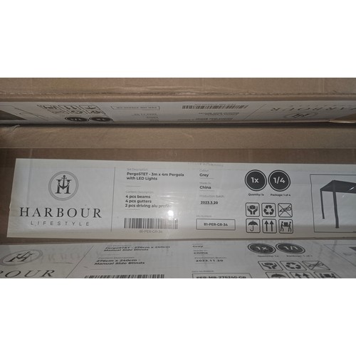 423 - 7 boxes containing various parts for a Harbour Lifestyle pergola. Please note that these boxes are p... 