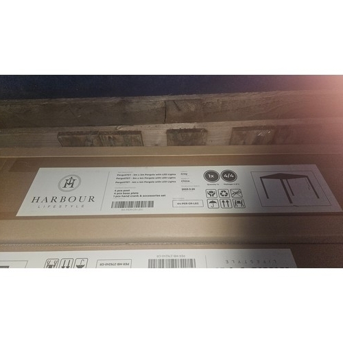 423 - 7 boxes containing various parts for a Harbour Lifestyle pergola. Please note that these boxes are p... 