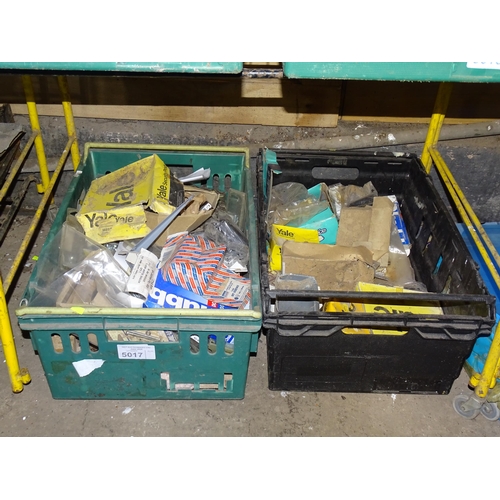 5017 - A quantity of various items including numerous unused door locks etc. Contents of 1 shelf and please... 