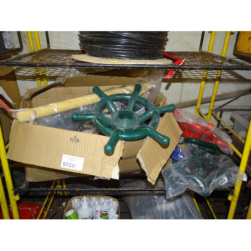 5028 - A quantity of various items including  adhesive, sealant, cable ties, novelty plastic ship wheels et... 