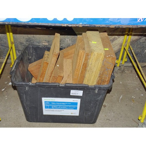5007 - A quantity of various hardwood offcuts (mainly tropical hardwoods) . Contents 1 shelf