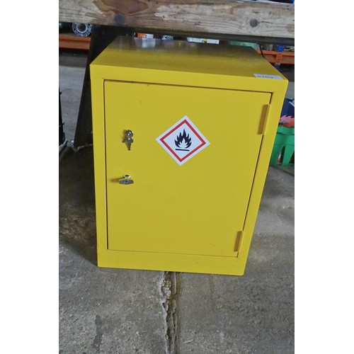 5109 - 1 x yellow metal hazardous chemical cabinet with 2 x keys approx 46 x 46 x 61cm high