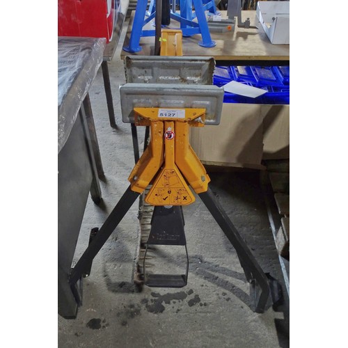 5127 - A Triton Super Jaws portable clamping system and a metal rake