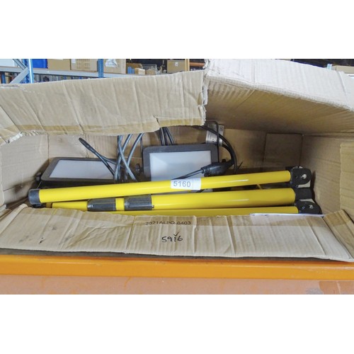 5160 - A LAP twin head LED worklight with stand - Working when tested