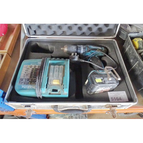 5164 - 1 x Makita cordless drill with 1 x battery and 1 x charger