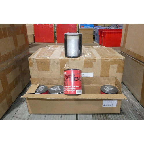 5553 - 1 box containing 50 x rolls of Pro Dec pre-masked polythene rolls each approx 55cm x 25m